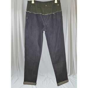 UHOT Trouser Denim Contrast Rolled hem Jeans Size 28